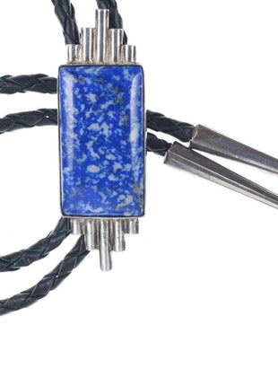 Retro Modernist sterling sodalite bolo tie - Estate Fresh Austin