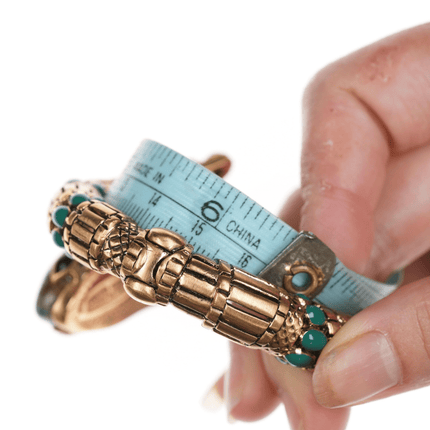 Retro Roberto Cavalli Italian Turquoise snake clamper bangle - Estate Fresh Austin