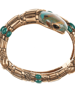 Retro Roberto Cavalli Italian Turquoise snake clamper bangle - Estate Fresh Austin