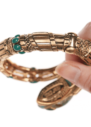 Retro Roberto Cavalli Italian Turquoise snake clamper bangle - Estate Fresh Austin