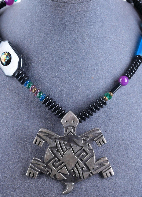 Retro Santa Fe Sterling Turtle necklace - Estate Fresh Austin