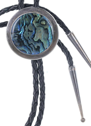 Retro southwestern sterling abalone bolo tie - Estate Fresh Austin