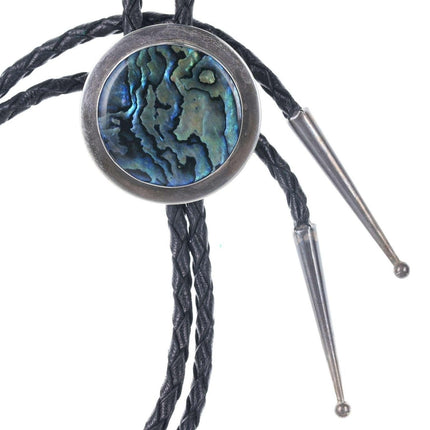 Retro southwestern sterling abalone bolo tie - Estate Fresh Austin