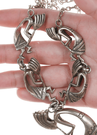 Retro Southwestern sterling kokopelli nekclace - Estate Fresh Austin