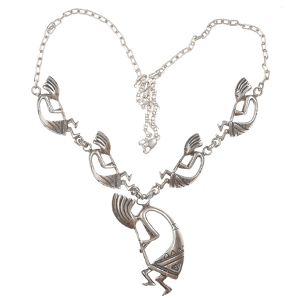 Retro Southwestern sterling kokopelli nekclace - Estate Fresh Austin