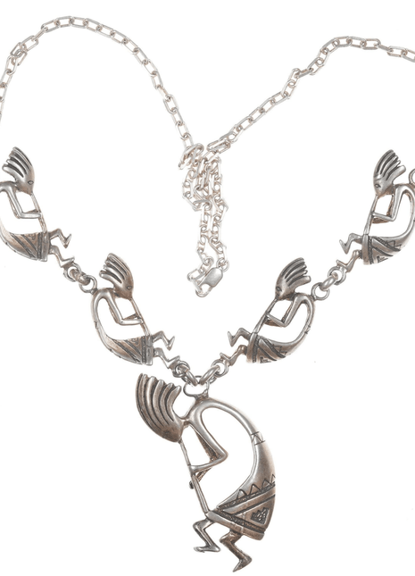 Retro Southwestern sterling kokopelli nekclace - Estate Fresh Austin