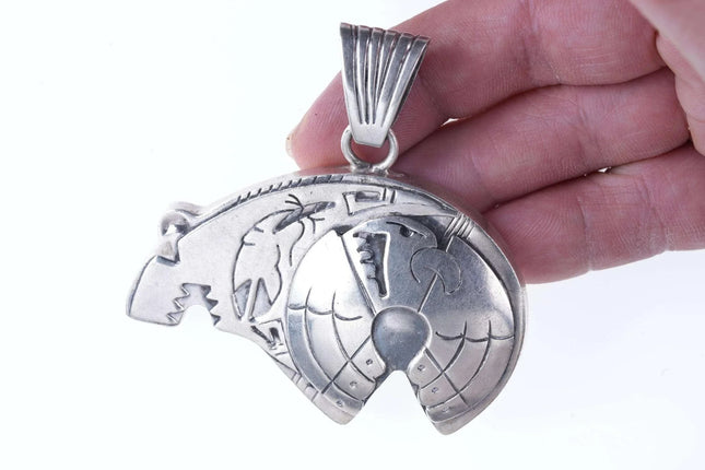 Retro Southwestern style sterling bear pendant - Estate Fresh Austin