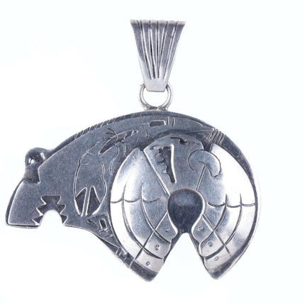 Retro Southwestern style sterling bear pendant - Estate Fresh Austin