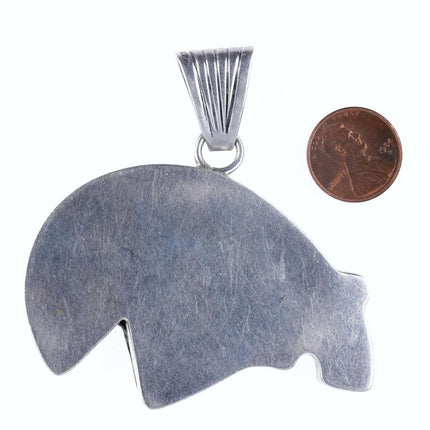 Retro Southwestern style sterling bear pendant - Estate Fresh Austin