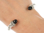 Retro sterling and onyx cuff bracelet - Estate Fresh Austin