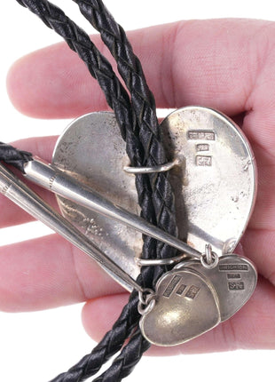 Retro Sterling James Reid for Brighton Southwestern Hearts bolo tie - Estate Fresh Austin