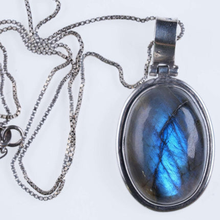 Retro Sterling Labradorite pendant/necklace - Estate Fresh Austin