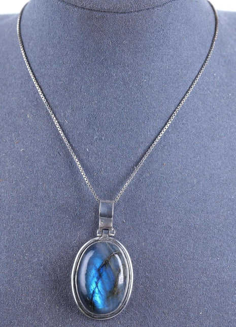 Retro Sterling Labradorite pendant/necklace - Estate Fresh Austin