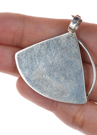 Retro Sterling Montana Agate pendant - Estate Fresh Austin