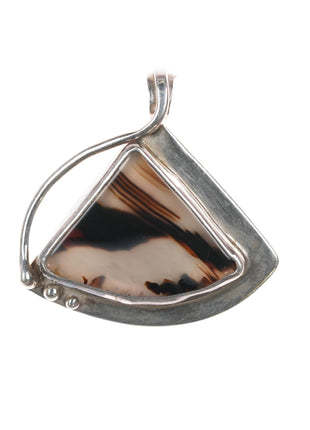 Retro Sterling Montana Agate pendant - Estate Fresh Austin