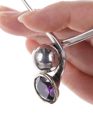 Retro sterling silver amethyst necklace - Estate Fresh Austin