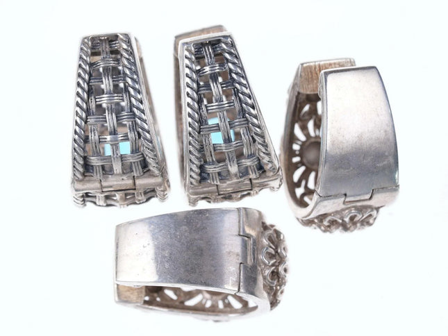 Retro Sterling silver hoop earrings - Estate Fresh Austin