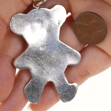 Retro Sterling silver Teddy bear pendant - Estate Fresh Austin