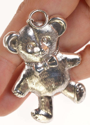 Retro Sterling silver Teddy bear pendant - Estate Fresh Austin