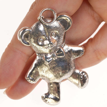 Retro Sterling silver Teddy bear pendant - Estate Fresh Austin