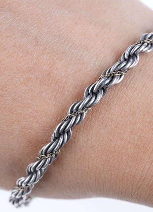 Retro sterling/14k Precious Precious rope bracelet - Estate Fresh Austin