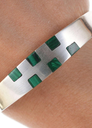 Retro Taxco Sterling/malachite bangle - Estate Fresh Austin