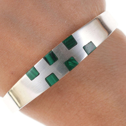 Retro Taxco Sterling/malachite bangle - Estate Fresh Austin