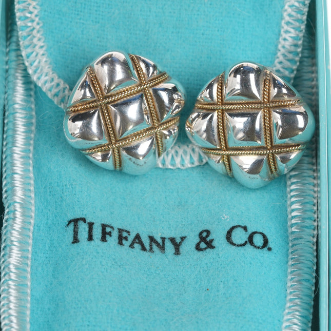 Retro Tiffany 18k/Sterling clip on earrings - Estate Fresh Austin