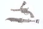 Retro Tough Guy Sterling Pendants Knife and Pistol - Estate Fresh Austin