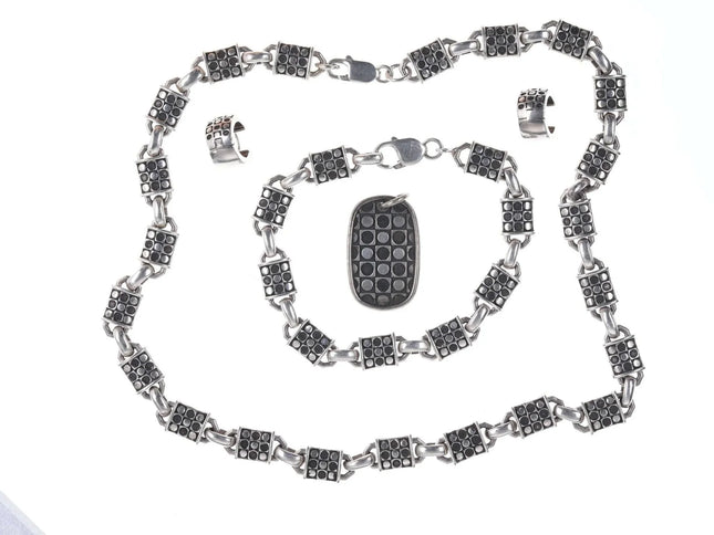 Retro Zina Sterling Bracelet, Necklace, earrings, pendant, and ring set - Estate Fresh Austin