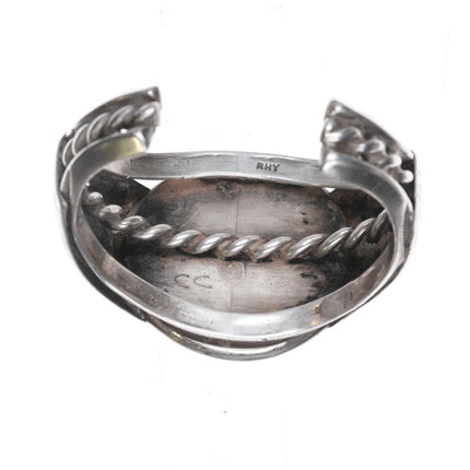 Richard Henry Yazzie, Navajo (1927-2000) heavy sterling, turquoise, and coral cuff bracelet - Estate Fresh Austin