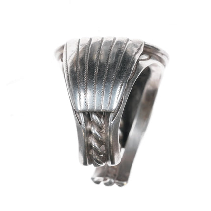 Richard Henry Yazzie, Navajo (1927-2000) heavy sterling, turquoise, and coral cuff bracelet - Estate Fresh Austin