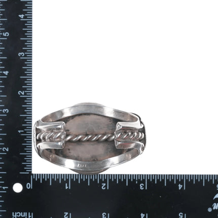 Richard Henry Yazzie, Navajo (1927-2000) heavy sterling, turquoise, and coral cuff bracelet - Estate Fresh Austin