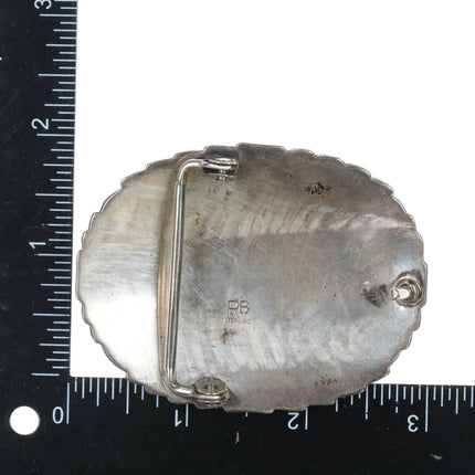 Richard & Rita Begay Navajo Sterling Eagle belt buckle with turquoise/coral - Estate Fresh Austin