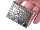 Richard Tsosie Navajo Cobblestone inlay Tufa cast belt buckle - Estate Fresh Austin