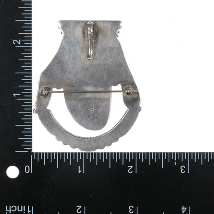 Robert and Bernice Leekya Zuni Sterling turquoise and branch coral pendant/pin - Estate Fresh Austin