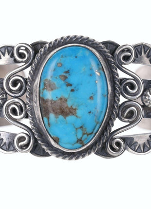 Robert Johnson Navajo Sterling silver turquoise bracelet - Estate Fresh Austin