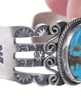 Robert Johnson Navajo Sterling silver turquoise bracelet - Estate Fresh Austin