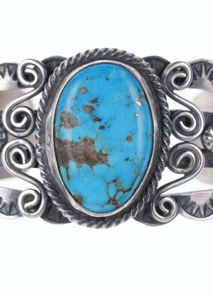 Robert Johnson Navajo Sterling silver turquoise bracelet - Estate Fresh Austin