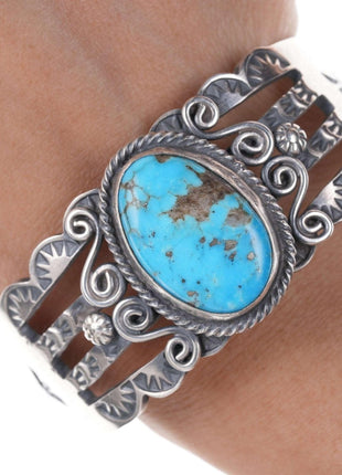 Robert Johnson Navajo Sterling silver turquoise bracelet - Estate Fresh Austin