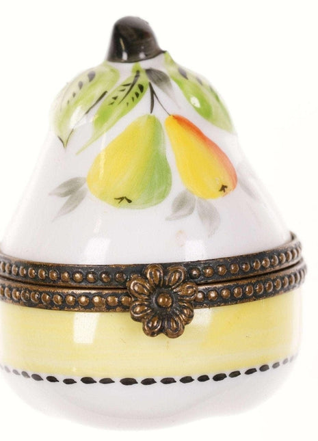 Rochard Limoges Hand Painted Pear Form trinket box - Estate Fresh Austin