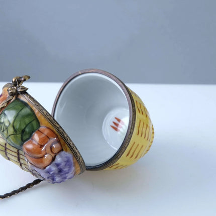 Rochard Peint Main Limoges vegetable basket Trinket Box Hand Painted - Estate Fresh Austin