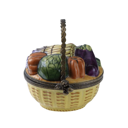 Rochard Peint Main Limoges vegetable basket Trinket Box Hand Painted - Estate Fresh Austin