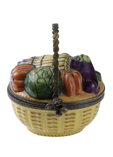 Rochard Peint Main Limoges vegetable basket Trinket Box Hand Painted - Estate Fresh Austin