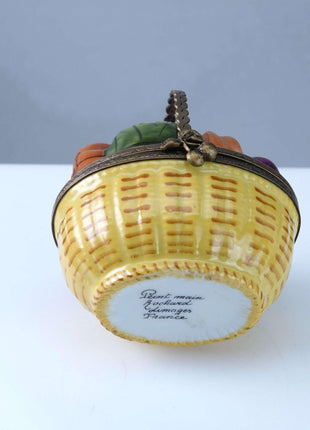 Rochard Peint Main Limoges vegetable basket Trinket Box Hand Painted - Estate Fresh Austin