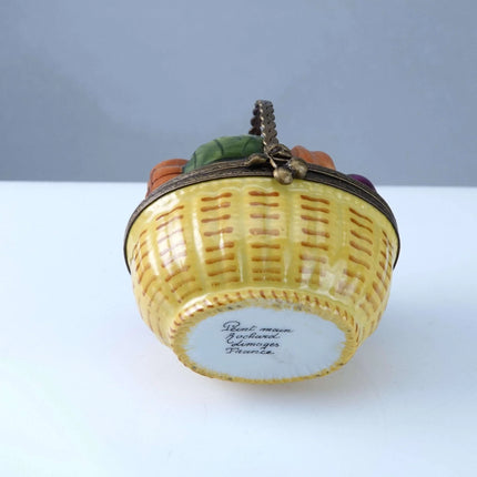 Rochard Peint Main Limoges vegetable basket Trinket Box Hand Painted - Estate Fresh Austin