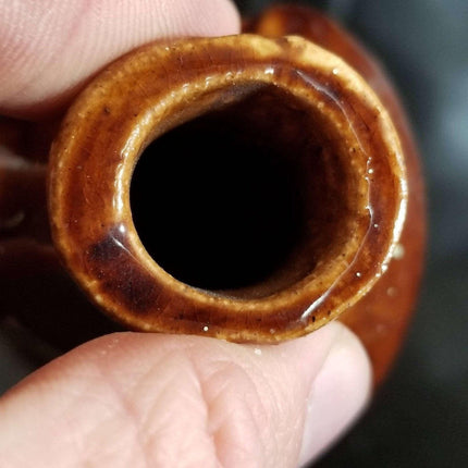 Rockingham Bottle Antique Toby Flask pottery Coachman c.1880 - Estate Fresh Austin