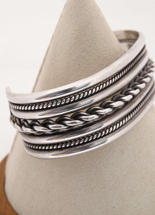 Roger Francisco Woven Rope Navajo Sterling Silver Cuff Bracelet - Estate Fresh Austin