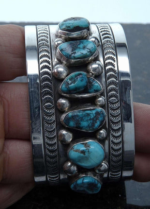 Ron Tom Navajo Sterling Silver Turquoise Cuff Bracelet - Estate Fresh Austin