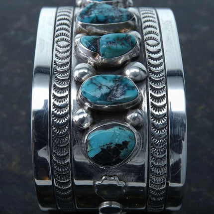 Ron Tom Navajo Sterling Silver Turquoise Cuff Bracelet - Estate Fresh Austin